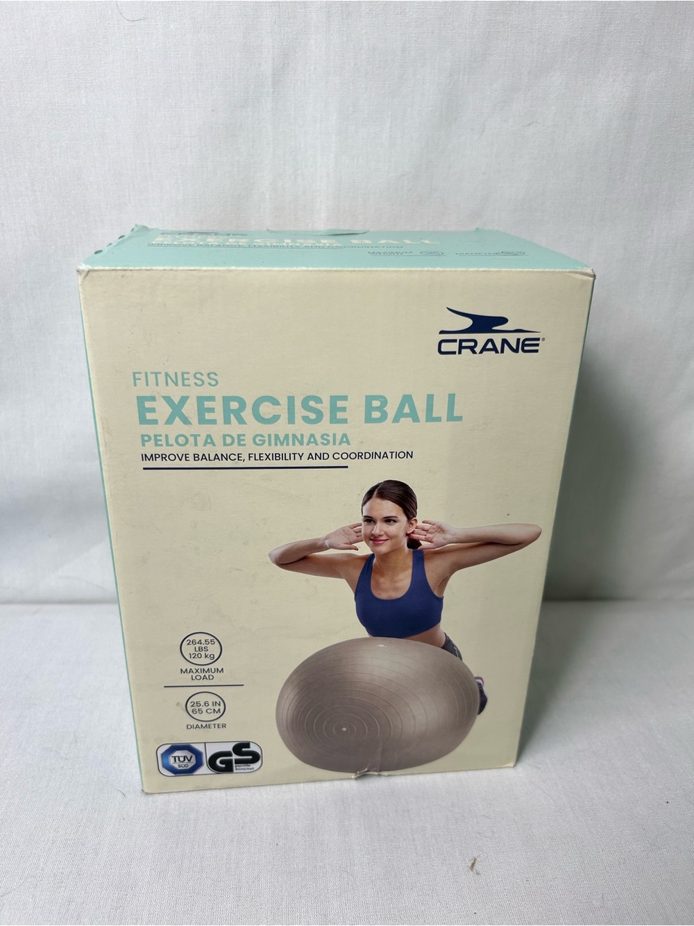 Crane Fitness Exercise Ball in Taupe - Stability & Balance